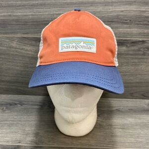 Patagonia Mesh Trucker SnapBack Hat Cap Blue Orange Adjustable hiking